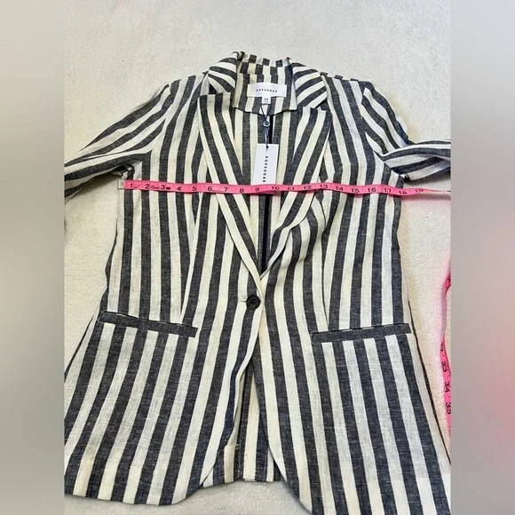 POPSUGAR NWT Striped Linen Blend Blazer - XS - Picture 3 of 10